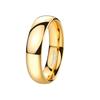 Classic Tungsten Ring, Wide Sphere, 2/4/6/8mm, Gold Straight Edge Tungsten Steel Wedding Ring for Women and Men