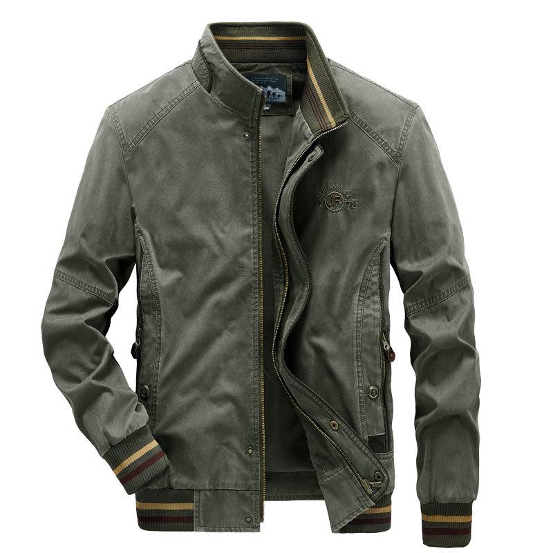 Men's Stand Collar Cotton Jacket - Loose Fit, Plus Size, Spring/Autumn Casual Top for Middle-Aged Men