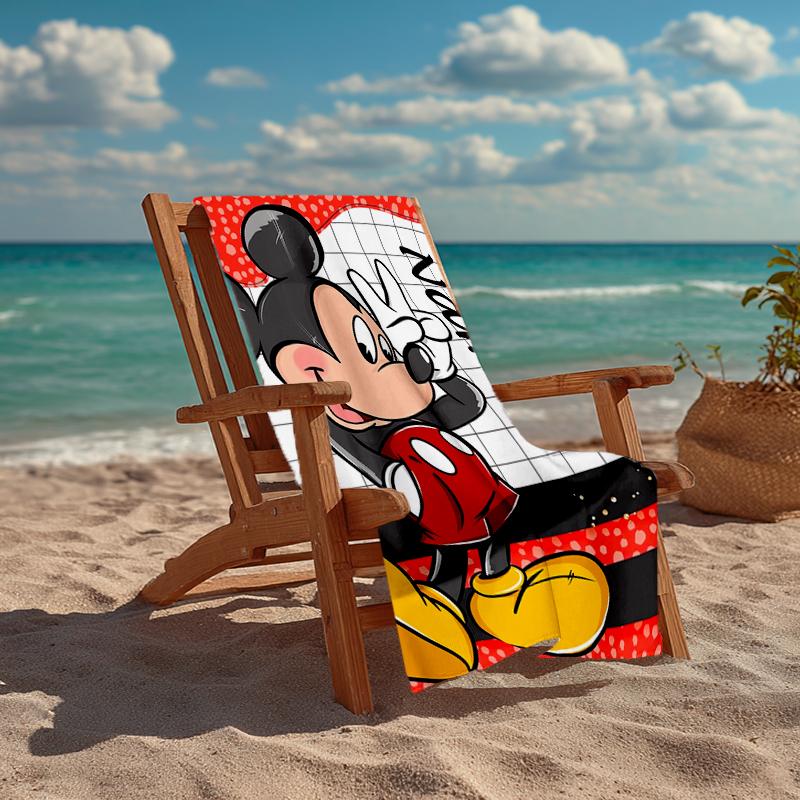 Custom Name Ultra-Soft Beach Towel with Mickey Theme,Ideal for Pool - Camping, Diving - Perfect Travel Essential, Vibrant Beach Towel.