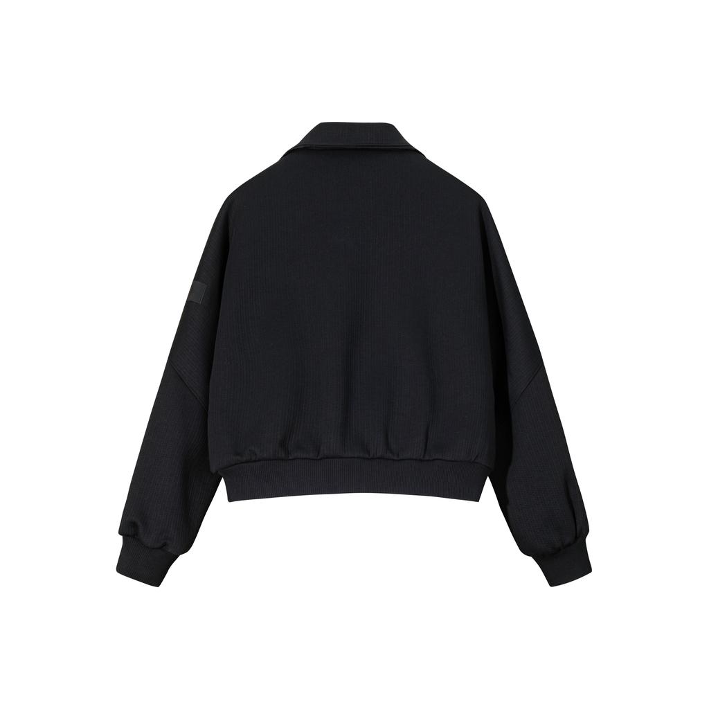 Anta Iconic Stand Collar Half-Zip Top Women Jacket Elegant-Black 162618745-2