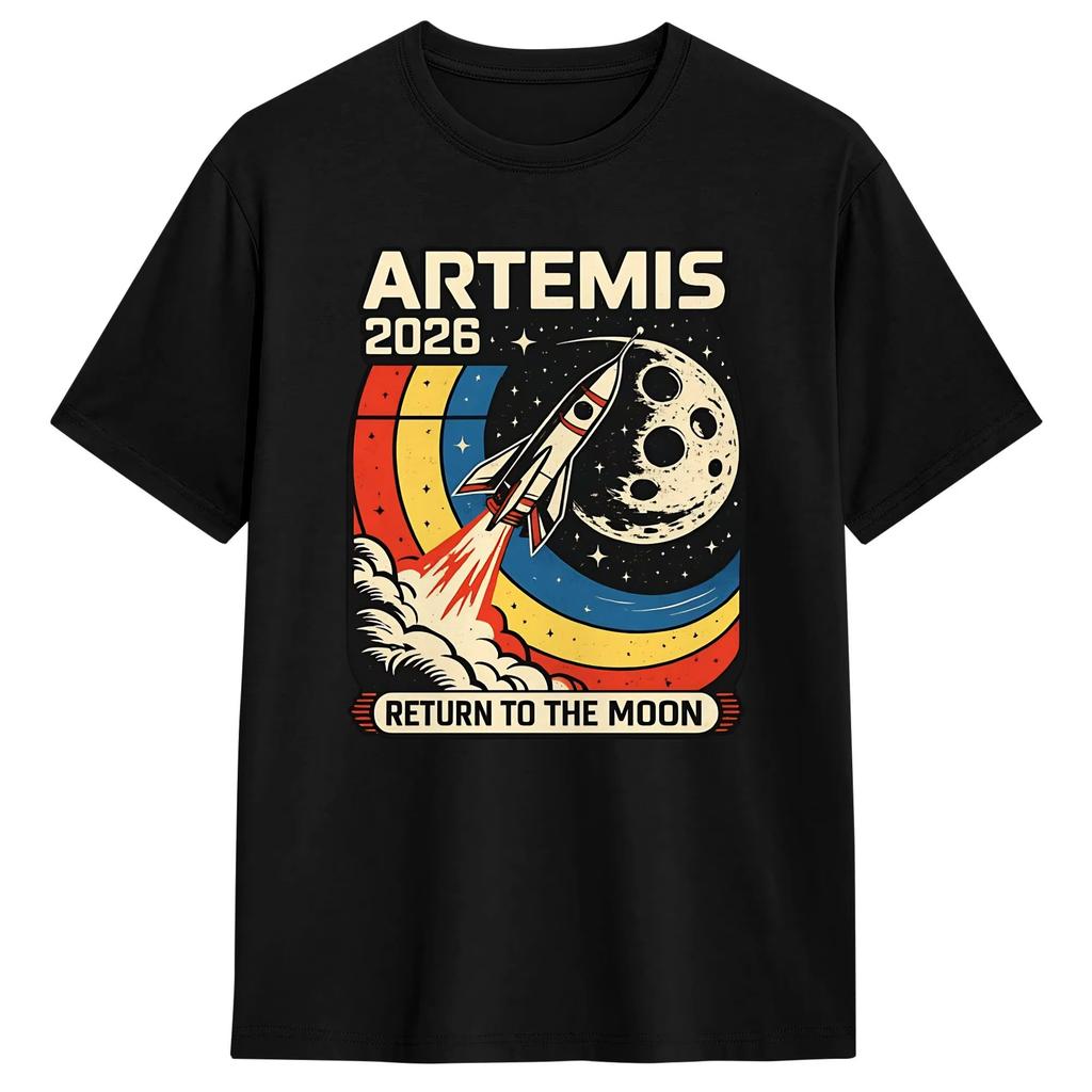 Artemis II 2026 Mise na Měsíc Tričko Letní Harajuku Trička Dámské Bavlněné Prodyšné Větší Velikost Horní Trička Krátký Rukáv...
