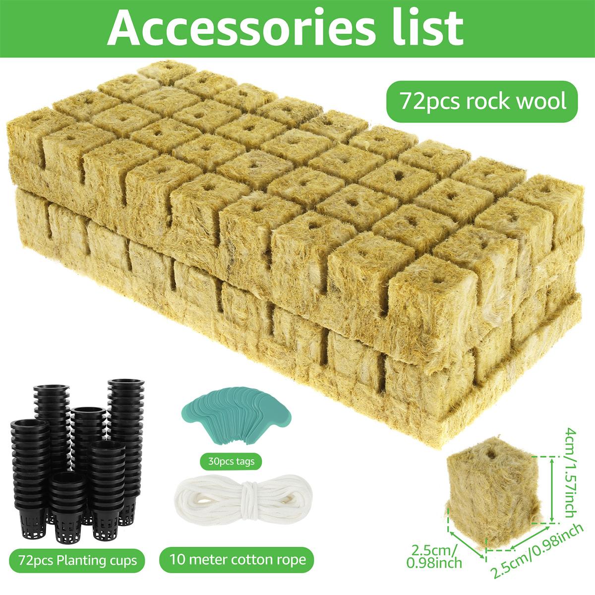 

72 шт. кубов для выращивания растений из каменной ваты, субстрат для гидропоники, беспочвенный субстрат, рассадный блок для системы выращивания гидропоники