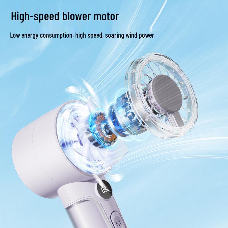 Portable USB Rechargeable Mini Handheld Turbo Fan with Digital Display