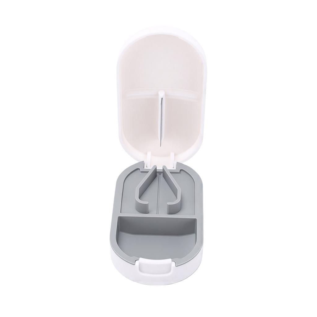 Tablets Splitter 3 in 1 Stainless Steel Portable Accurate Cutting Tablets Cutter for Travel Home White