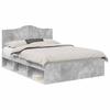 Bed Frame with Headboard Concrete 140 X 200 Cm Solid Pine Wood