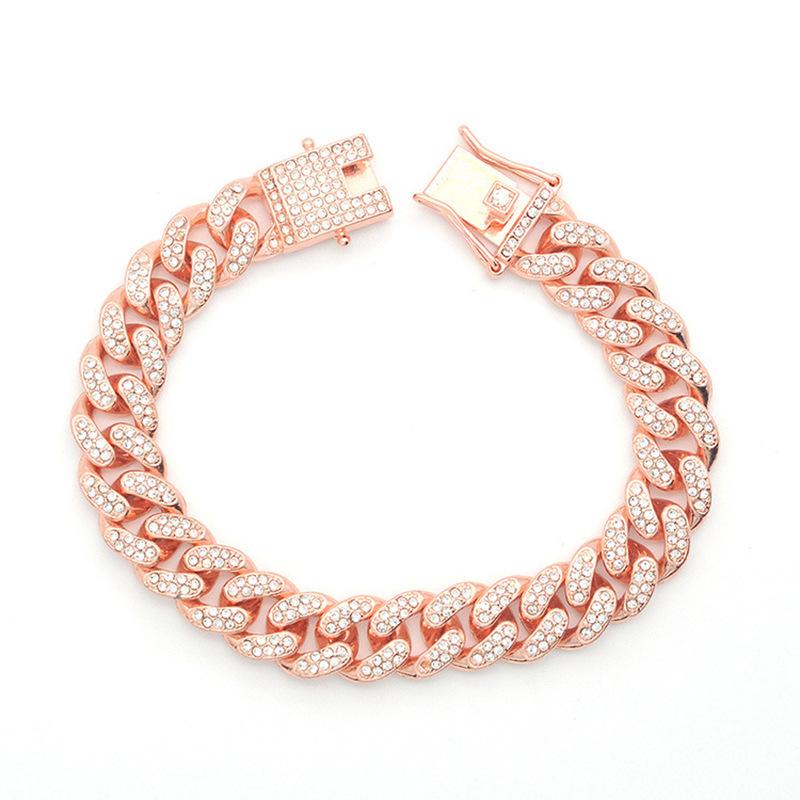 Cuban Bracelet, Hip-hop Street Couple Bracelet, Three-dimensional Micro Inlaid Hand Accessory