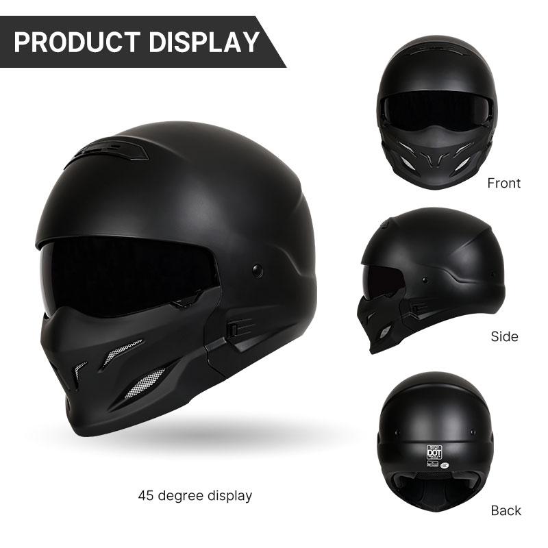 DOT Certified Scorpion Helmet Combination Helmet Motorcycle Retro Helmet Unisex Motorcycle Multi-Purpose Half Helmet Four Season