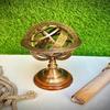 Brass Armillary Sphere Sundial | Vintage Astronomical Globe Decor | Nautical Office Desk Sculpture Gift