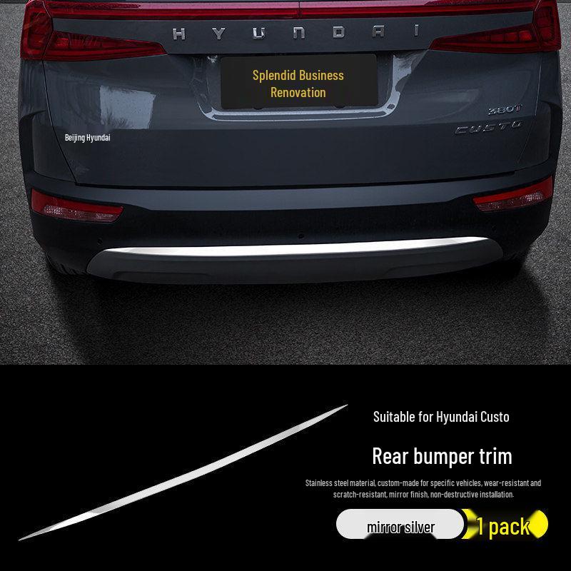 Kustu Stainless Steel Rear Bumper Trim for Trunk - Decorative Car Decal Accessory