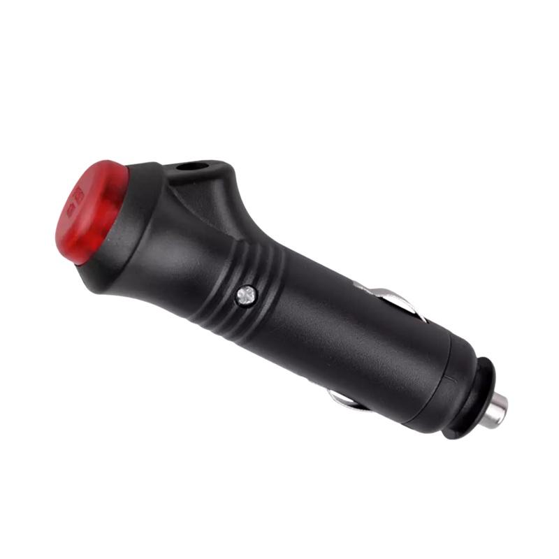PUSH ON switch, cigarette lighter plug 12V 24V with 5A fuse