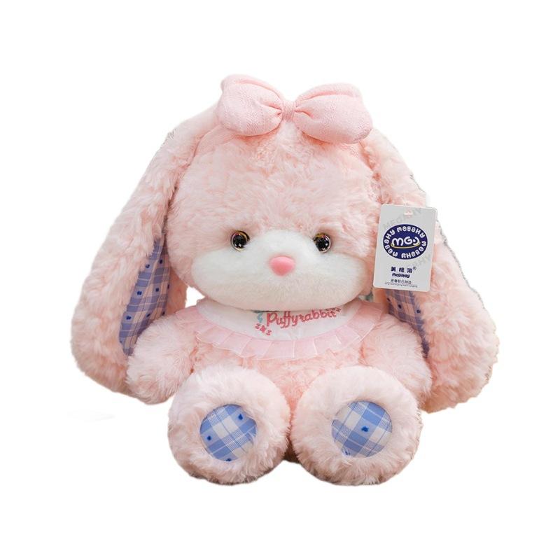 Sweet and Eye-catching Rabbit Doll with Bow and Hair