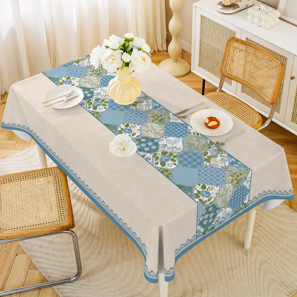 1PC Modern Simple PVC Dining Table Cloth Waterproof Oil-proof Anti-scalding Leave-in Table Cloth Non-slip Thermal Insulation