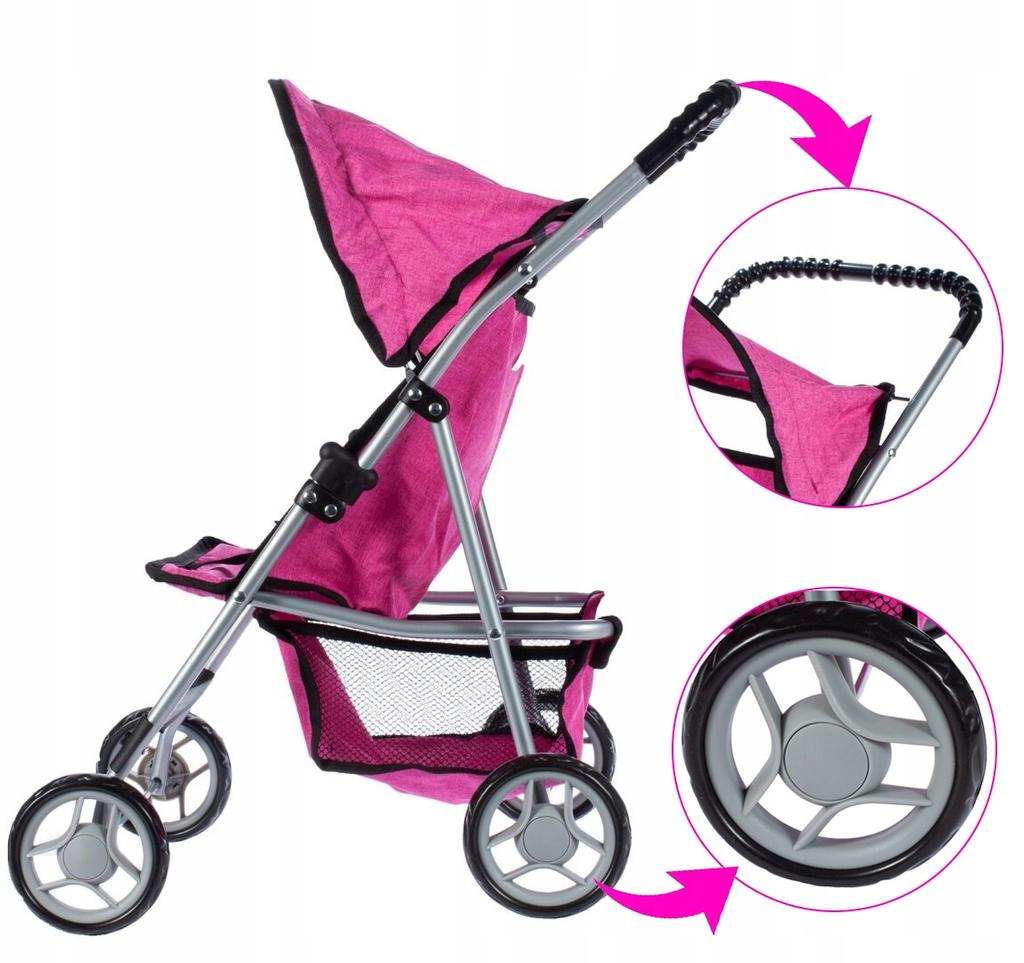 [PACZB] Foldable Princess Doll Stroller PINK X23