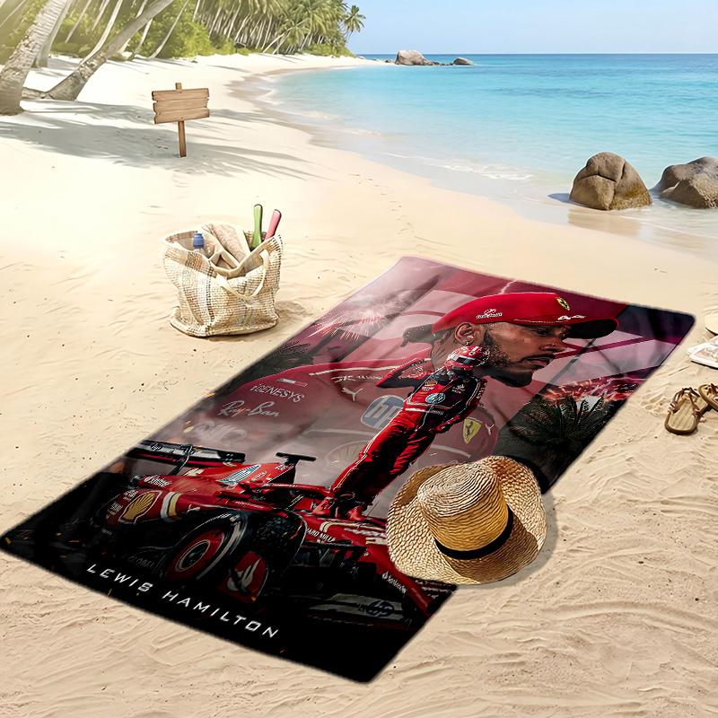 Asciugamano da Spiaggia Stampa Lewis Hamilton Morbido Portatile Asciugatura Rapida?Asciugamano Asciutto Per Piscina Vacanza Estiva Sport all'Aperto