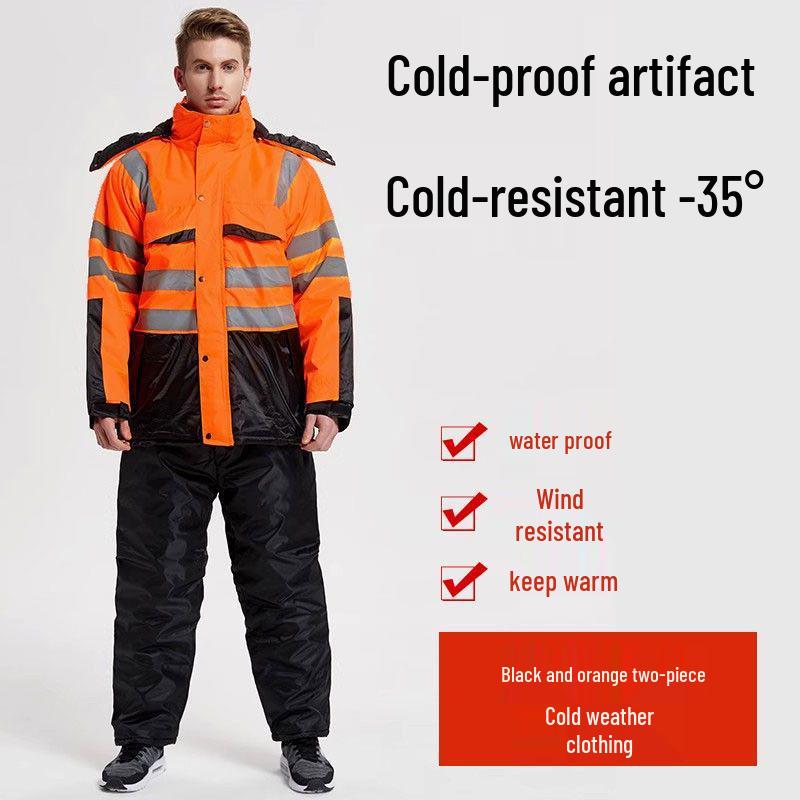 Thickened Winter Hat & Cold-Proof Workwear Jacket for Outdoor Ice Fishing