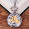 Pocket Watch Locomotive Alloy Quartz Movement Watch Vintage Necklace Watch with Chain for Collection Daily Use