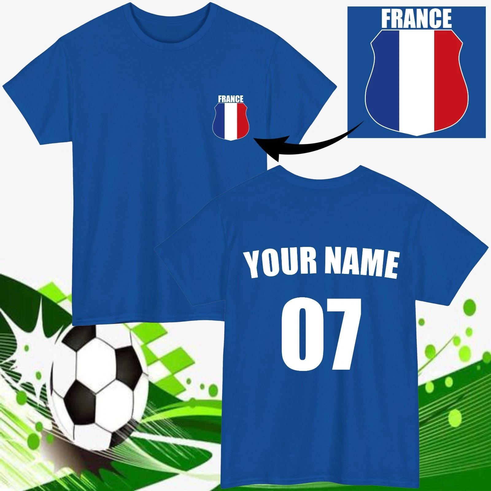 Personalised France Football T-T-Shirt Custom Name Number Fan Gift Unisex Tee Top 2XL