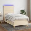VidaXL Slatted Bed Base with Mattress and LED, Upholstered Bed, Single Bed, Adult Bed for Interior Bedroom, 3135322