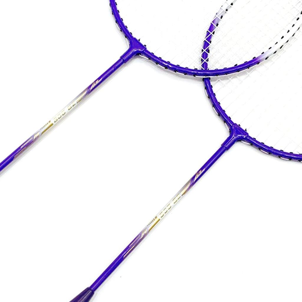 Badminton Durable Badminton Racket Iron Bending School Use Racket, Set, Ultra-Lightweight Alloy, Resistant, (Purple)