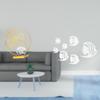 Figurine Sculpture with Acrylic Mirror Fish Wall Decals Decorative Ornament for Bookshelf Office