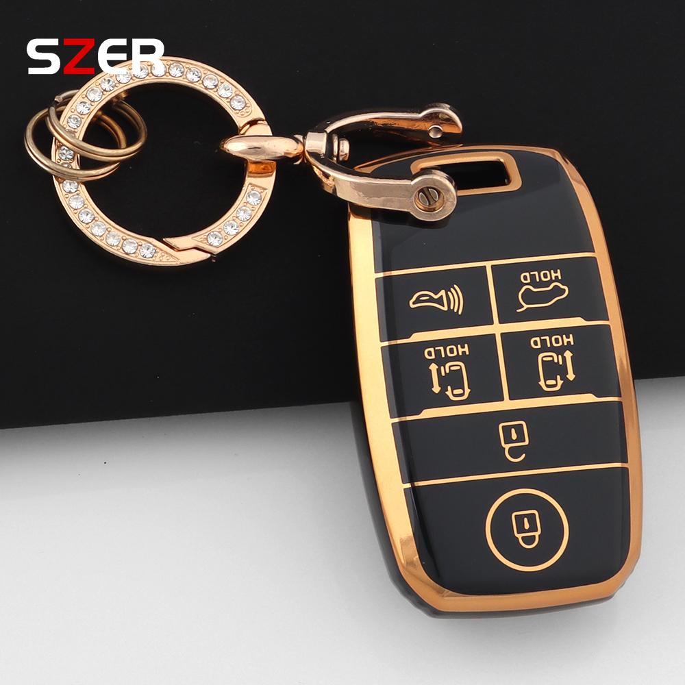 6 Button New Tpu Car Smart Key Case Shell Fob Holder Keychain Protector For Kia Sedona Grand Carnival Sorento L580 Accessories