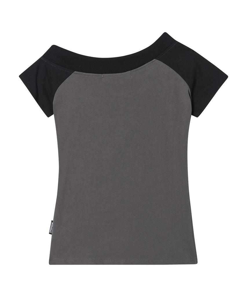 PRENDA String Off Shoulder Short Sleeve Black