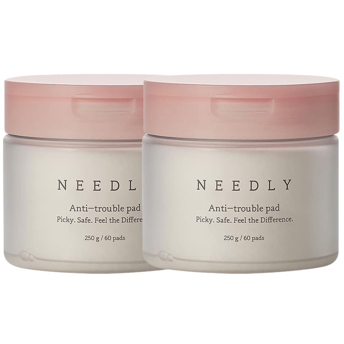 NEEDLY Anti-Trouble Pad Exfoliating & Pore Clearing Skin Refiner 250g (60 Pads) - 2 Pack