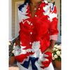 Summer Minimalist Shirt with Floral Digital Print Button Up Shirt Top for Women's Hawaiian Beach Vacation Casual Shirt