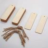20pcs/set Blank Rectangle Wooden Tags Unfinished Nature Wood Slice DIY Crafts Bookmark Garment Gift Bags Hanging Label Decor