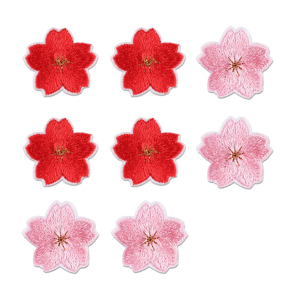 8PCS Flower Embroidery Patch Iron-On Patch Sew-On Patch, 2.6cm Hot Melt Adhesive Mini Floral Applique for Clothes, Bags & Hats