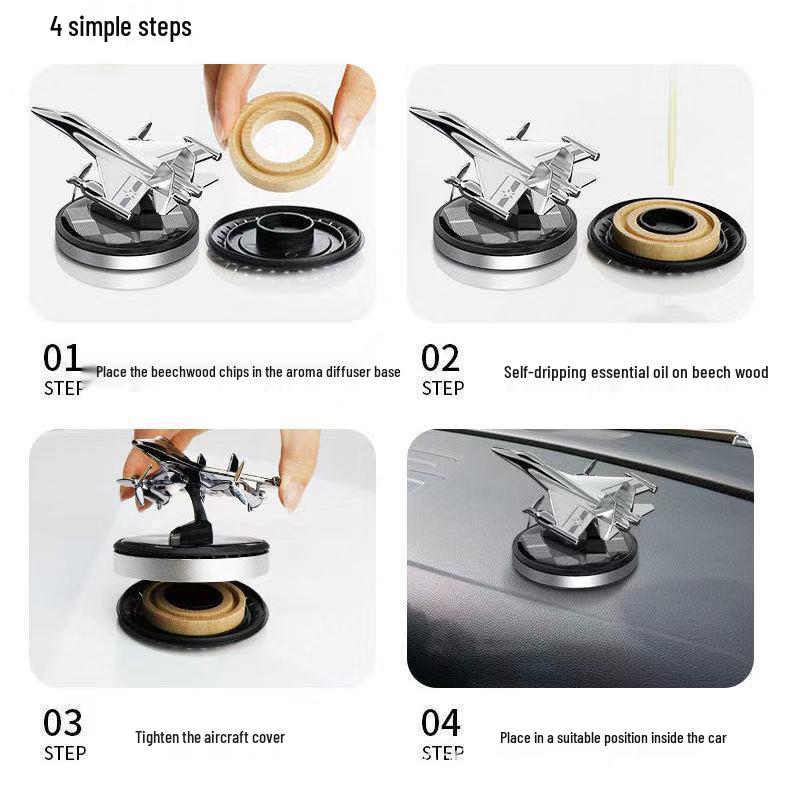 Intelligent Rotating Helicopter Solar Car Air Freshener Ornament