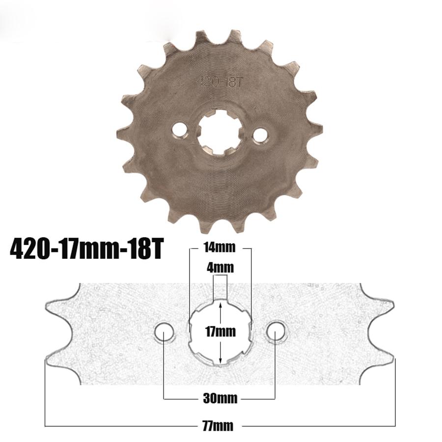 420 18T Front Engine Sprocket 17Mm Id For 50Cc-125Cc 140 150Cc Pit Dirt Bike