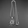 Spiral Sun Pendant Necklace For Women Men Stainless Steel Silver Color Daily Wear Boho Vintage Chic Neck Chain Gift Jewelry