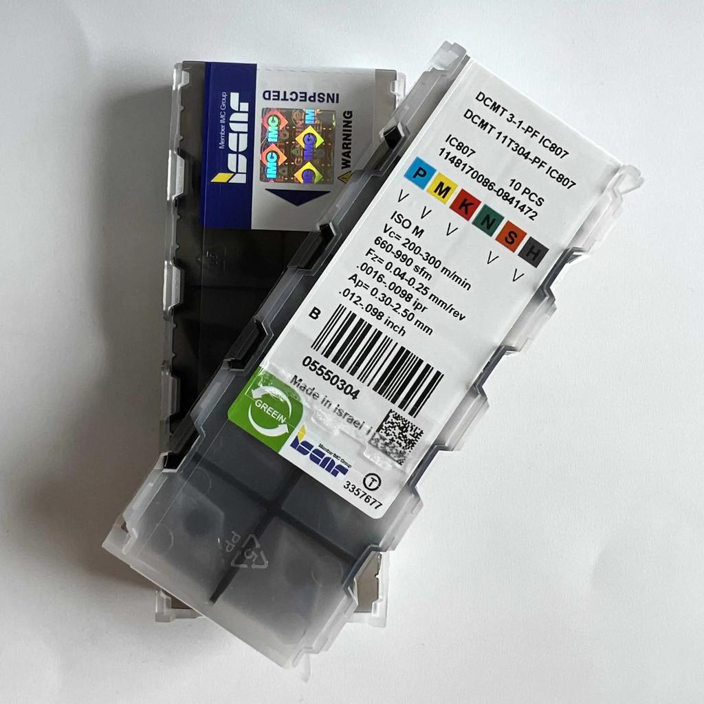 ISCAR / DCMT11T304-PF IC807 /Industrial indexable carbide inserts 10 Pcs