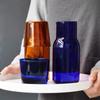 Japanese Style Transparent Candy Color Glass Teacup Set Simple Heat-Resistant Drinking Juice Cup with Tea Pitcher Water Bottle