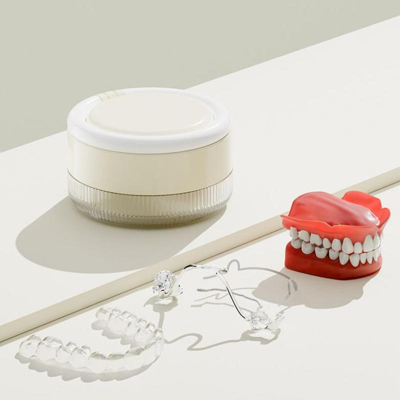 2 In 1 Multi-layer Denture Box With Lid No-Leak For Safe Retainer Storage