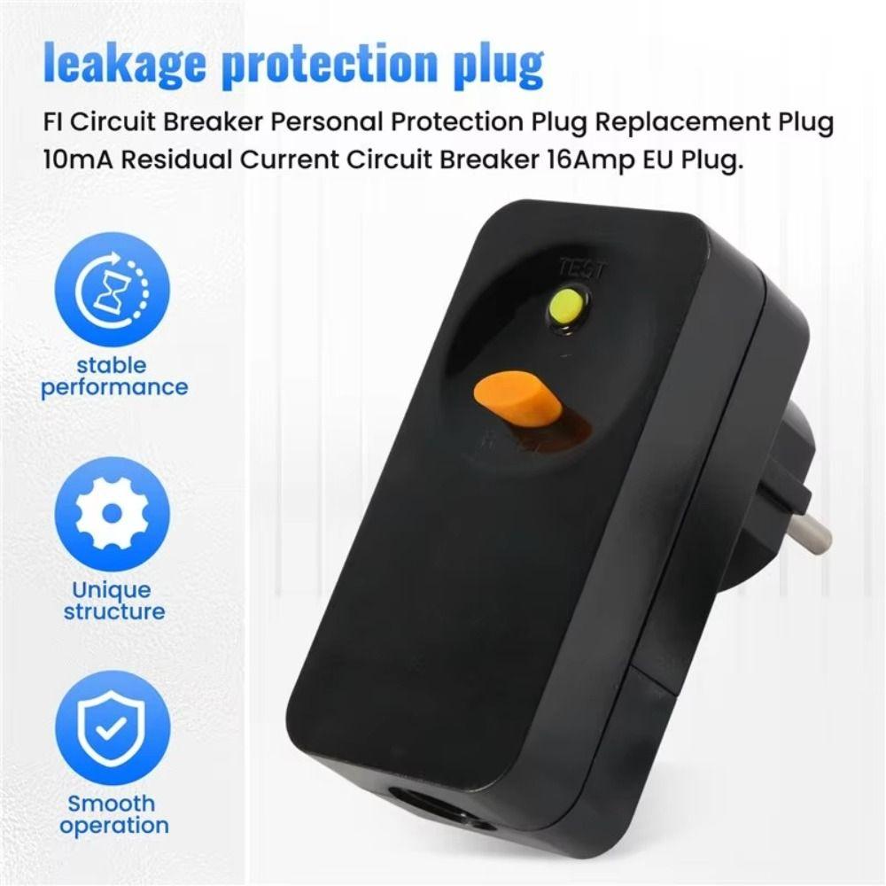 10mA Circuit Breaker Plug 16Amp Leakage Protection Plug Replacement Plug  Personal Protection