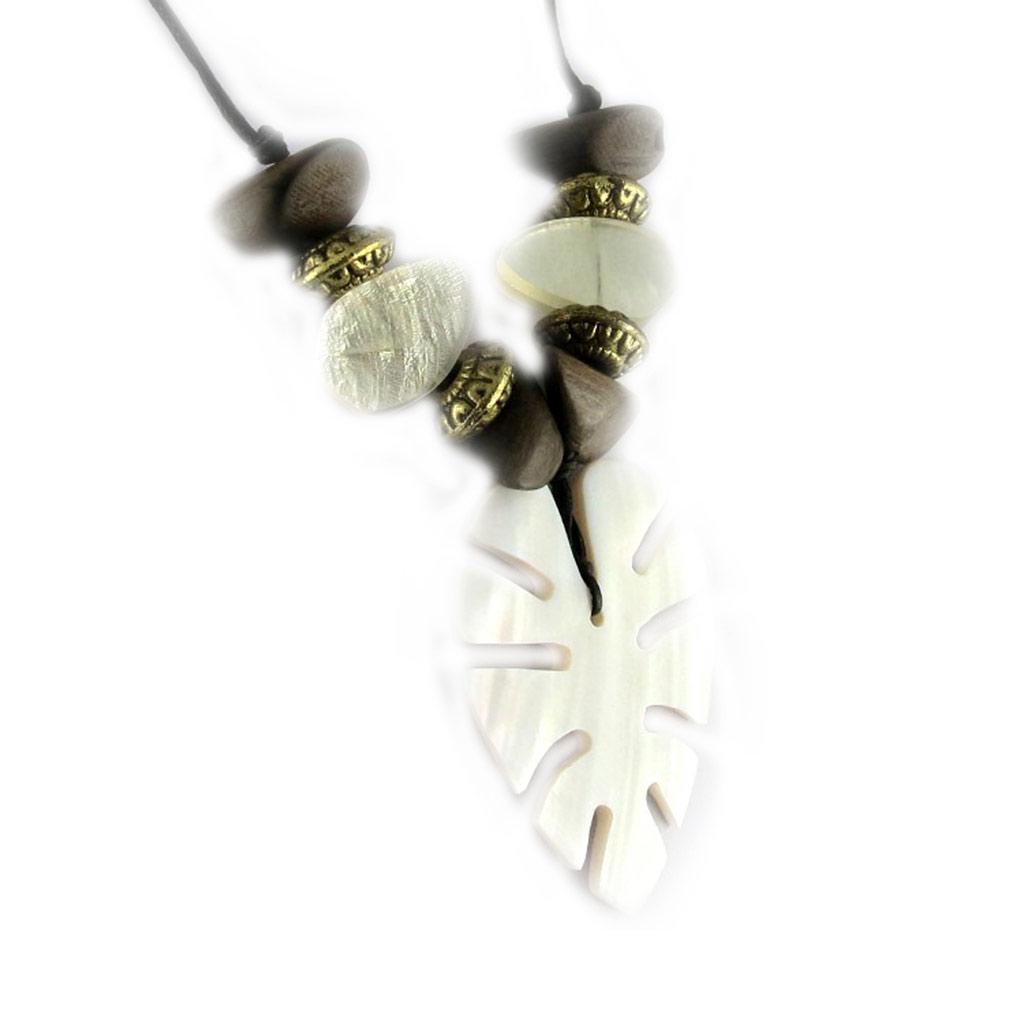 Les Trésors De Lily [D8280] - Designer Necklace 'Indian Summer' Ivory