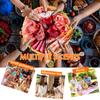 Cheese Cutting Boards Chopping Fruits Platter Serving Tray Round Charcuterie Board with Lid Large Capacity for Party Picnic