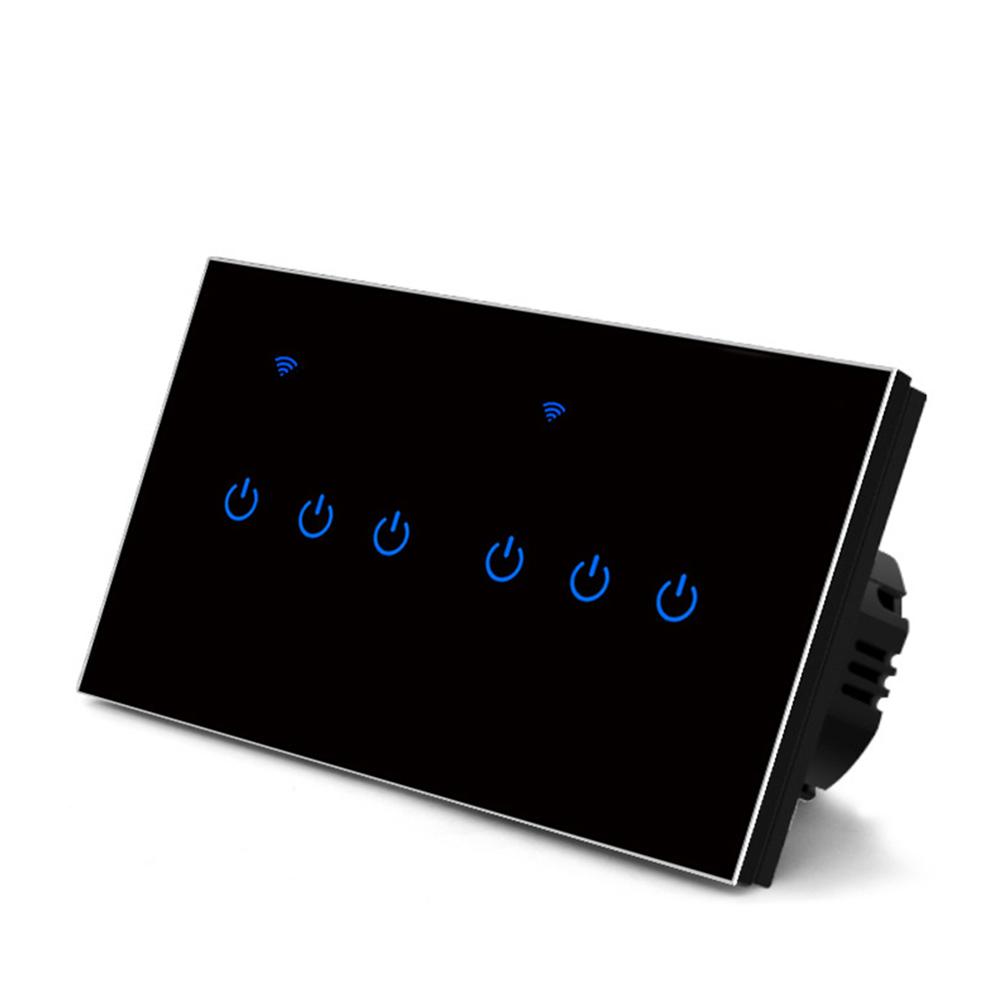 146*86*35mm Touch Control Switch Energy-saving Voice Control Switch Tempered Glass Panel PC Plastic UL94V0 Shell