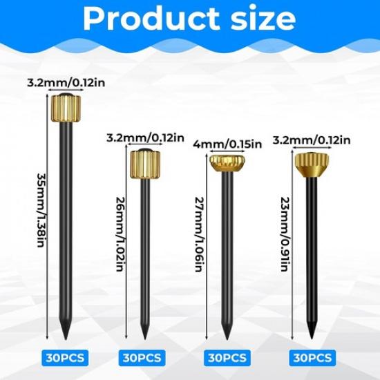 120 Pezzi Chiodi per Appendere Quadri, 4 Stili Chiodi Decorativi da Parete per Appendere Pic