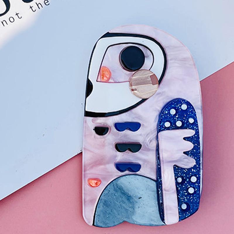 Blucome Acrylic Lovely Cartoon Long Billed Bird Brooch for Women Men Bag Suit Hijiab Pins New Year Gift