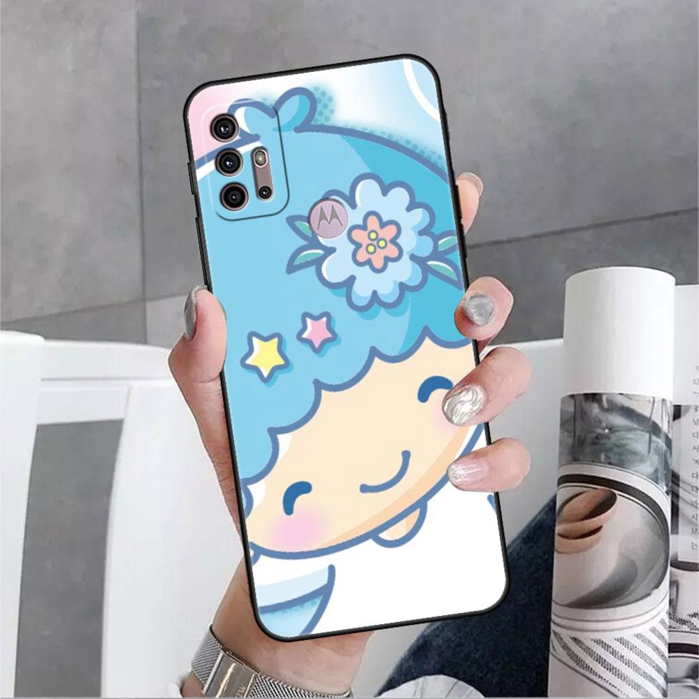 LittleTwinStars Roztomilé pouzdro pro Motorola G30 G60 Edge 20 G9 G22 G8 Power G31 G500 G50 30 Pro Černé Měkké Kryty na Telefon