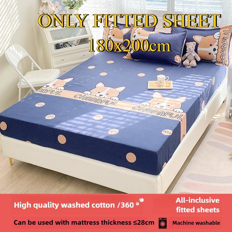 Sábana Bajera No se decolora No hace bolitas Sábana de una pieza Antideslizante Multiespecificación Ropa de Cama Cubrecama Protector