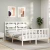 VidaXL Bed Frames with Headboard White Small Double Solid Wood 3192527