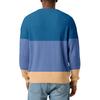 Men's Color-Blocked Stylish V-Neck Ribbed Textured Long-Sleeve T-Shirt