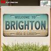Vintage City Kitchen Garden Workshop Year Text Metal License Plate Sign Retro 2D Flat Printed Tin Plaque Wall Decor for Home B