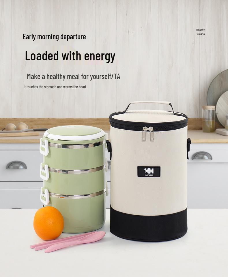 Round Insulated Lunch Bag with Thick Aluminum Foil for Office or Outdoor Use