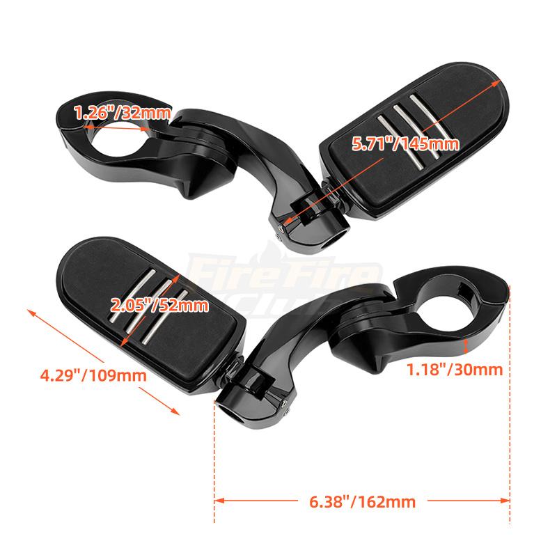 Motorcycle 1.25" Engine Guard Foot Pegs Footboards Adjustable Highway Footrest For Harley Touring Honda Kawasaki Suzuki Yamaha