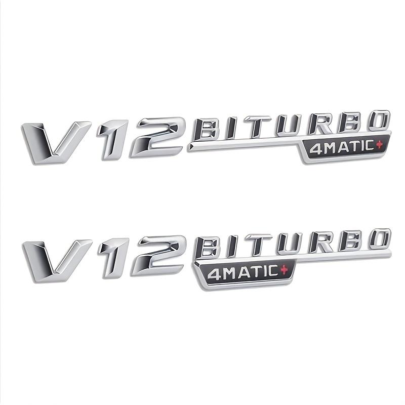 

1Pc ABS V12 BITURBO 4MATIC+ Letter Stickers Are Suitable for C E S G Grade Mudguard Badges And Decals